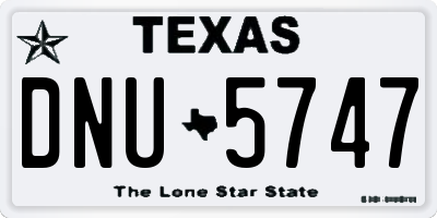 TX license plate DNU5747