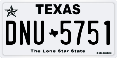 TX license plate DNU5751