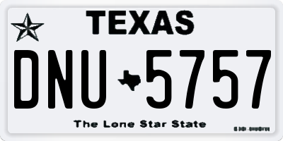 TX license plate DNU5757
