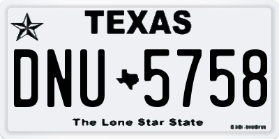 TX license plate DNU5758