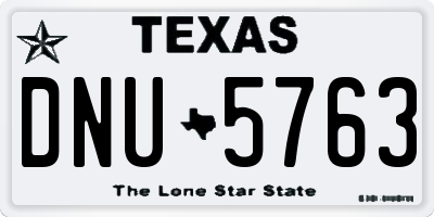 TX license plate DNU5763