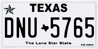 TX license plate DNU5765