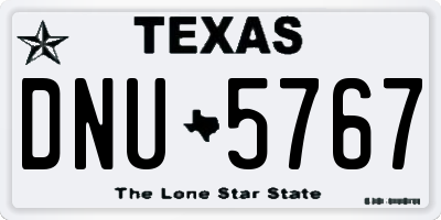 TX license plate DNU5767