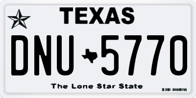 TX license plate DNU5770