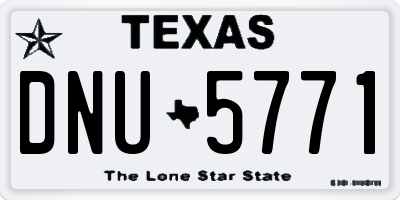 TX license plate DNU5771