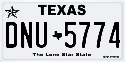 TX license plate DNU5774