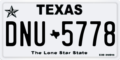 TX license plate DNU5778