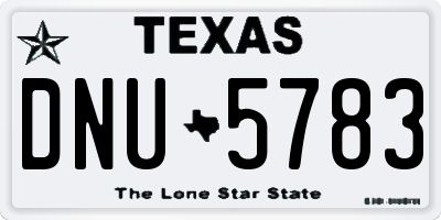 TX license plate DNU5783