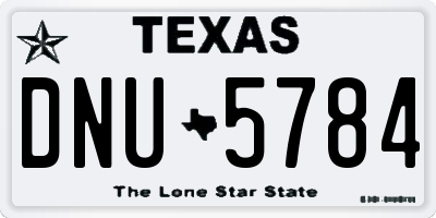 TX license plate DNU5784