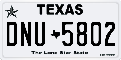 TX license plate DNU5802