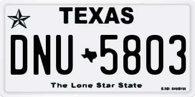 TX license plate DNU5803