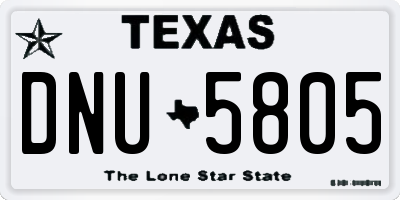 TX license plate DNU5805