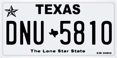 TX license plate DNU5810