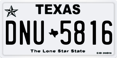 TX license plate DNU5816