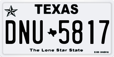 TX license plate DNU5817