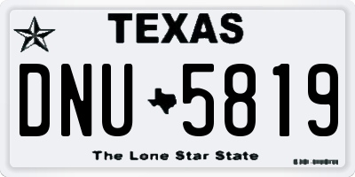 TX license plate DNU5819