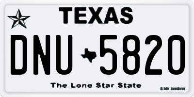 TX license plate DNU5820
