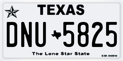TX license plate DNU5825