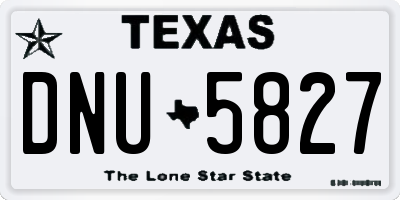 TX license plate DNU5827