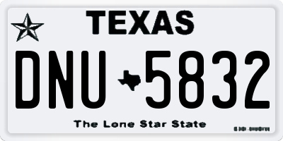 TX license plate DNU5832