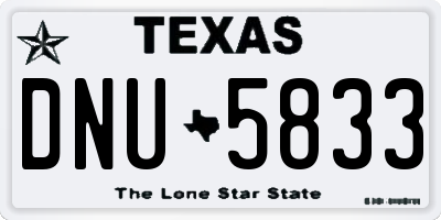 TX license plate DNU5833