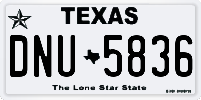 TX license plate DNU5836
