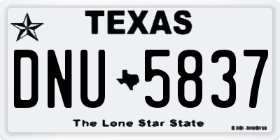 TX license plate DNU5837