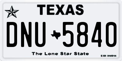 TX license plate DNU5840