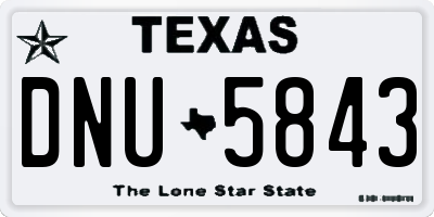 TX license plate DNU5843
