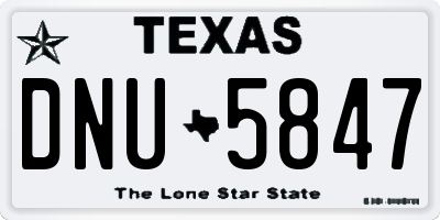 TX license plate DNU5847