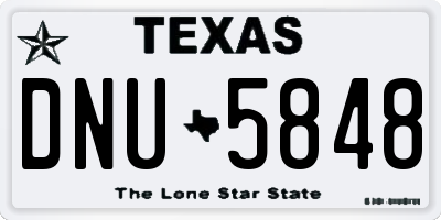 TX license plate DNU5848