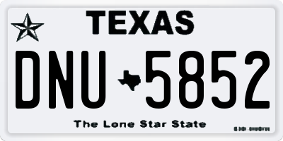TX license plate DNU5852