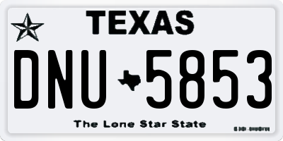 TX license plate DNU5853