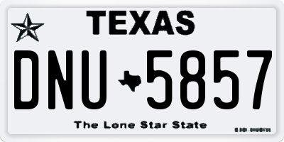 TX license plate DNU5857