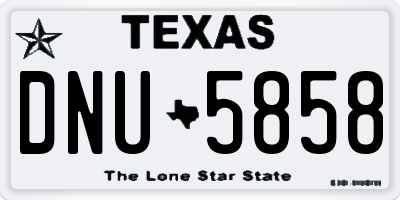 TX license plate DNU5858