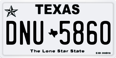 TX license plate DNU5860