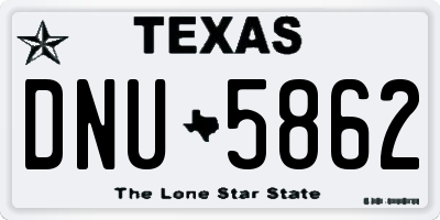 TX license plate DNU5862