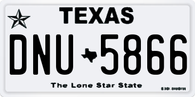 TX license plate DNU5866