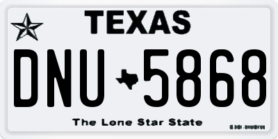 TX license plate DNU5868