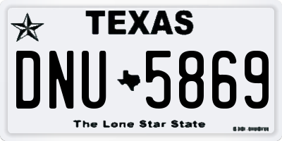 TX license plate DNU5869