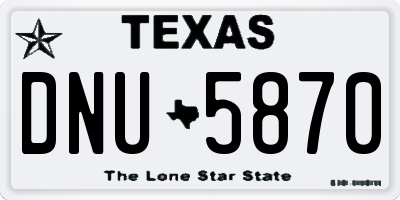 TX license plate DNU5870