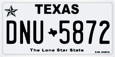 TX license plate DNU5872