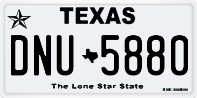 TX license plate DNU5880