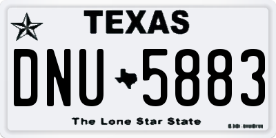 TX license plate DNU5883
