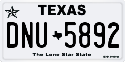 TX license plate DNU5892
