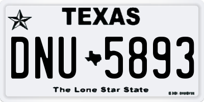 TX license plate DNU5893