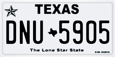 TX license plate DNU5905