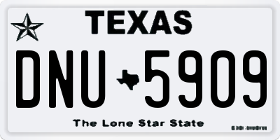 TX license plate DNU5909