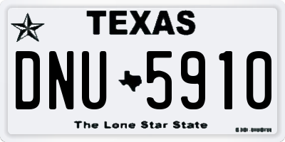 TX license plate DNU5910