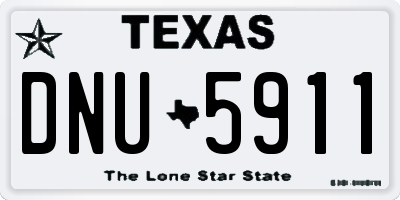 TX license plate DNU5911